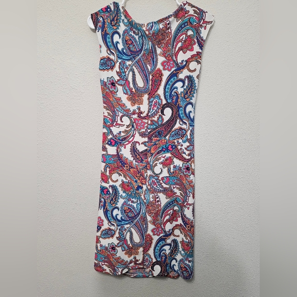 Lauren ralph lauren 6 sleeveless paisley floral sheath cowl neck midi dress - Picture 7 of 7